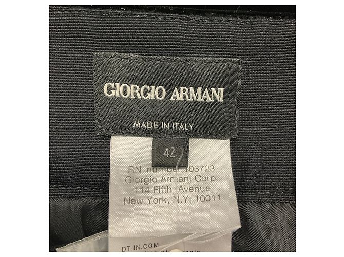 Falda lápiz de terciopelo negro arrugado Giorgio Armani - vista 4