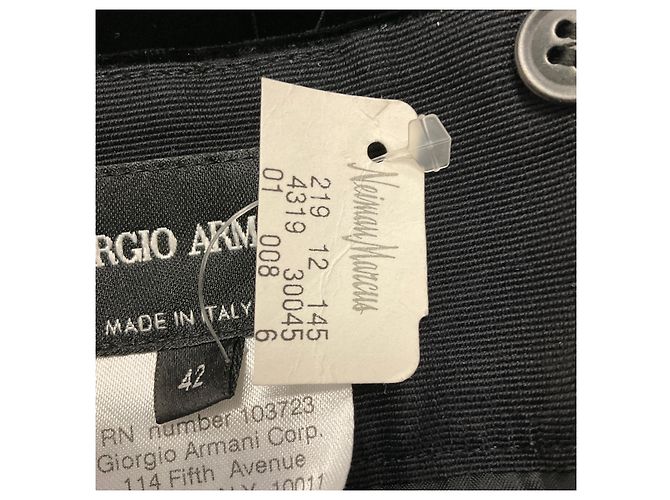 Falda lápiz de terciopelo negro arrugado Giorgio Armani - vista 5