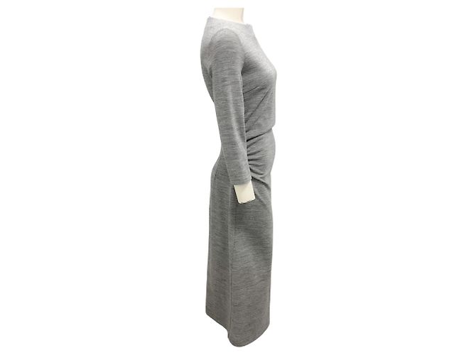 Vestido de jersey de algodón y lana fluido gris Peserico - vista 2