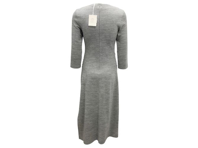 Vestido de jersey de algodón y lana fluido gris Peserico - vista 3