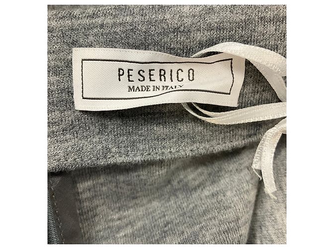 Vestido de jersey de algodón y lana fluido gris Peserico - vista 4