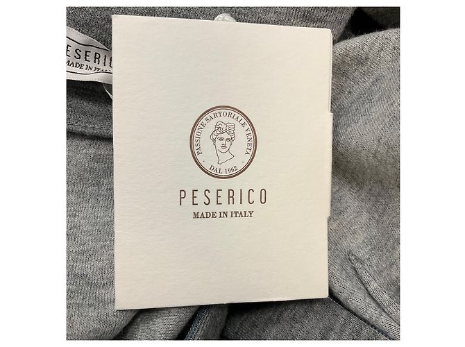 Vestido de jersey de algodón y lana fluido gris Peserico - vista 6