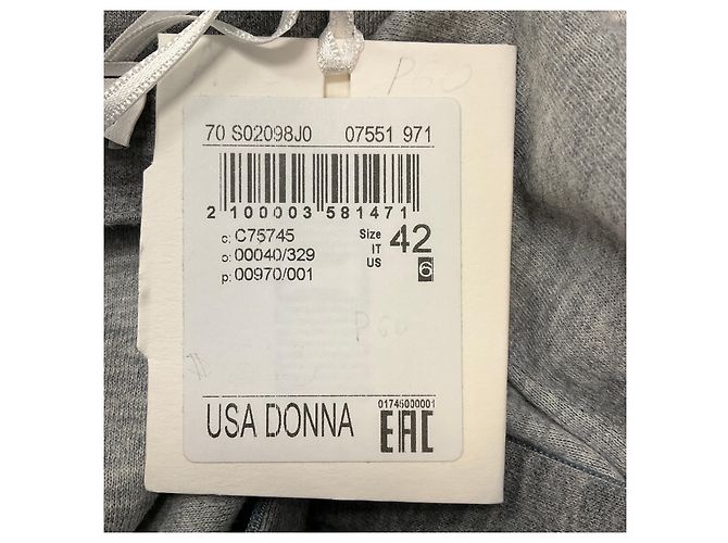 Vestido de jersey de algodón y lana fluido gris Peserico - vista 7