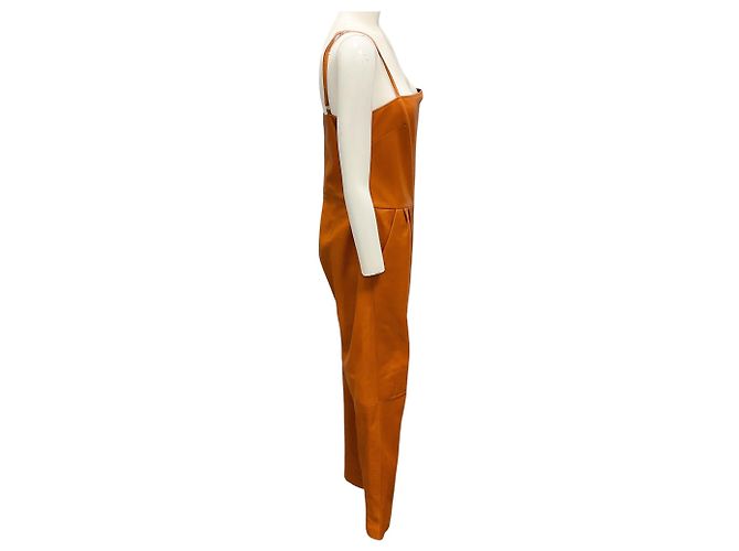Autre Marque Jumpsuit aus Lammleder in Tan von Understated Leather Kamel - Ansicht 2