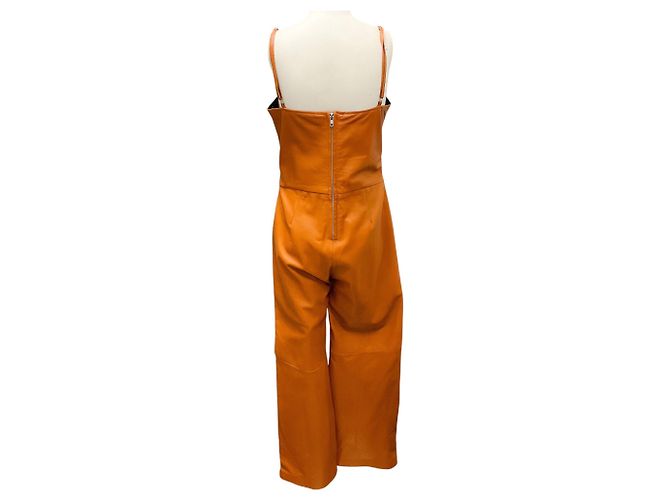 Autre Marque Jumpsuit aus Lammleder in Tan von Understated Leather Kamel - Ansicht 3