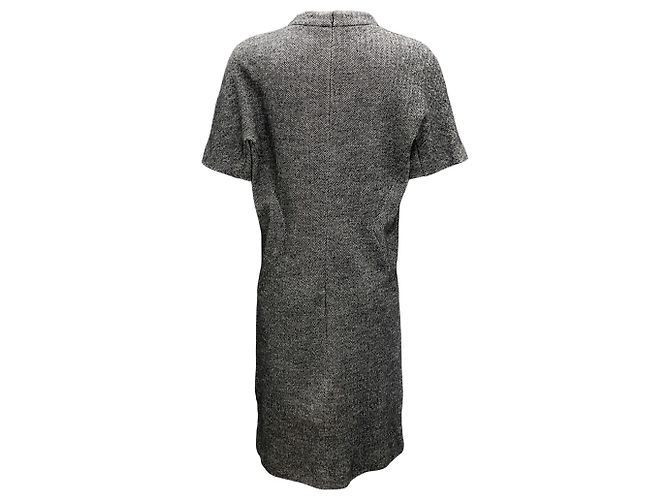 Vestido de tweed negro / blanco de manga corta de Tomas Maier - vista 3