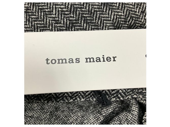 Vestido de tweed negro / blanco de manga corta de Tomas Maier - vista 5