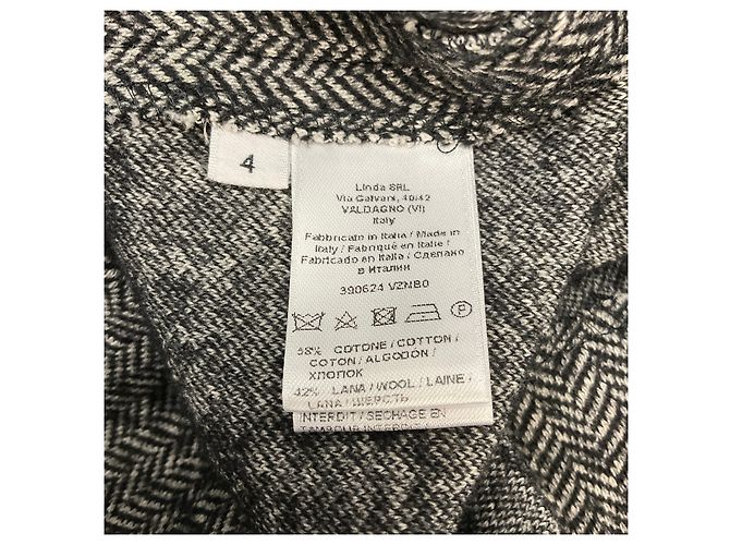 Vestido de tweed negro / blanco de manga corta de Tomas Maier - vista 6