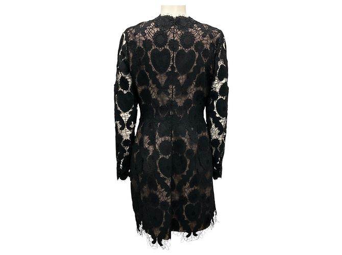 Schwarzes langärmliges Nahtkleid von Lela Rose - Ansicht 3