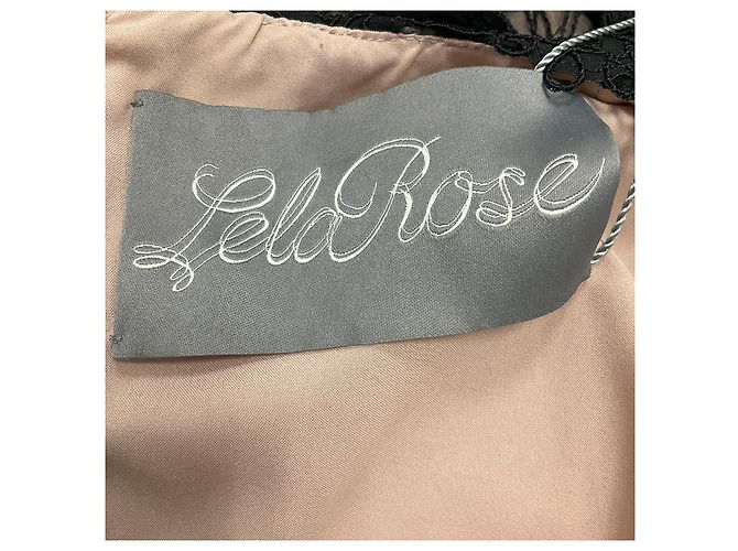 Schwarzes langärmliges Nahtkleid von Lela Rose - Ansicht 4