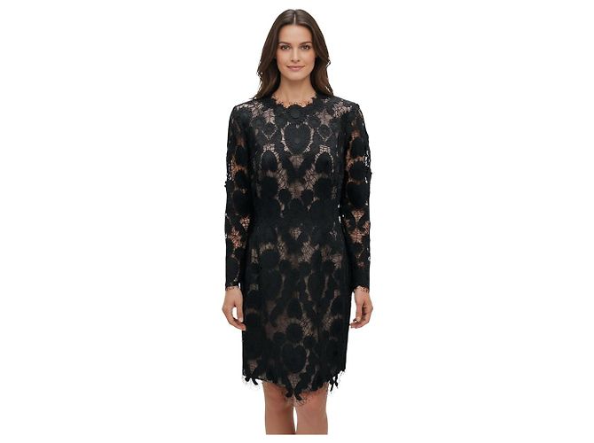 Schwarzes langärmliges Nahtkleid von Lela Rose - Ansicht 7