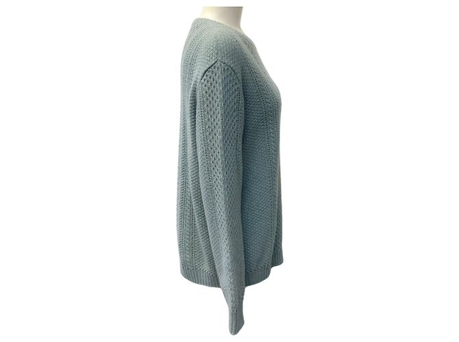 Loro Piana Teal Baby Cashmere Kabelstrickpullover Blau - Ansicht 2