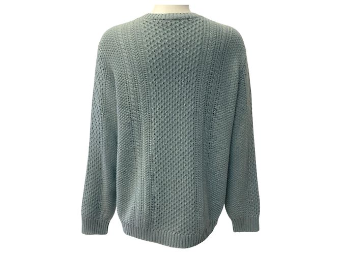 Loro Piana Teal Baby Cashmere Kabelstrickpullover Blau - Ansicht 3