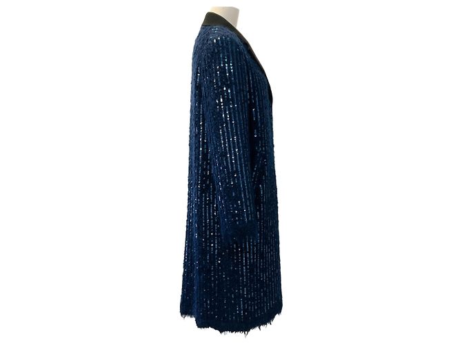 Abrigo de mohair azul marino tejido con lentejuelas Tory Burch - vista 2