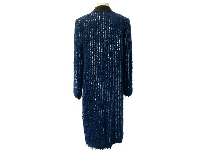 Abrigo de mohair azul marino tejido con lentejuelas Tory Burch - vista 3