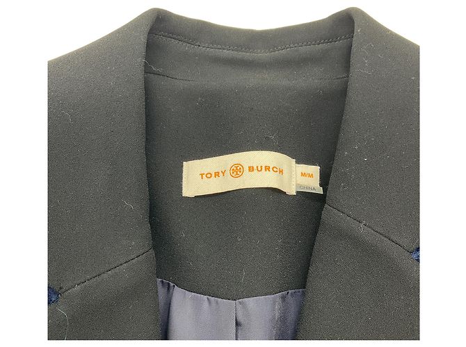 Abrigo de mohair azul marino tejido con lentejuelas Tory Burch - vista 4