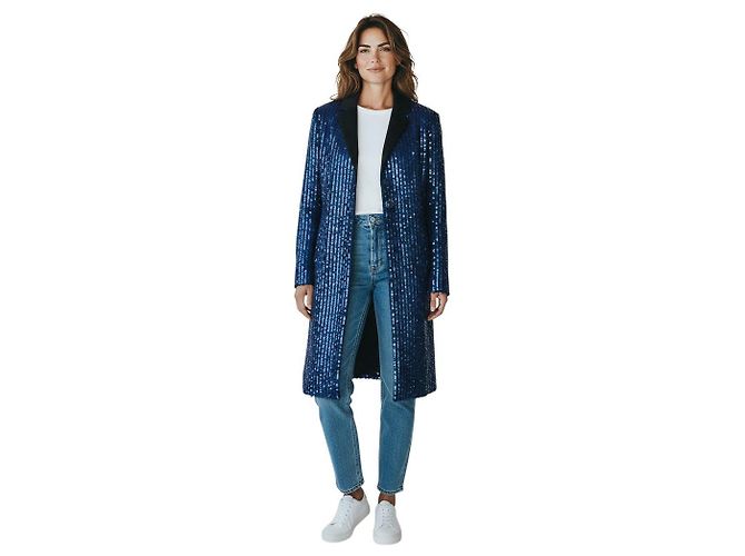 Abrigo de mohair azul marino tejido con lentejuelas Tory Burch - vista 5