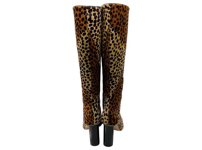 Botas Jerri de pelo de potro hasta la rodilla en leopardo umber de Ulla Johnson Castaño - vista 6