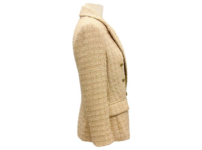 L'Agence Die Gold-Agentur / Ivory Kenzie Doppelreihiger Tweed-Blazer - Ansicht 2