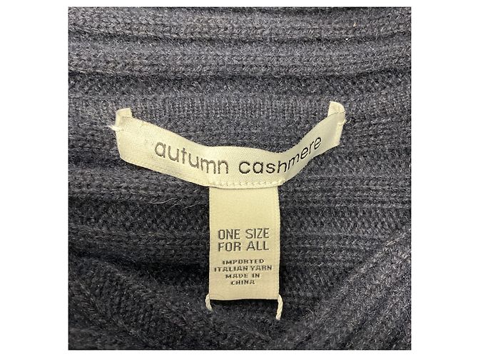 Autre Marque Herbst Cashmere Marine Hybrid-Ripp-Cape-Pullover Marineblau - Ansicht 4