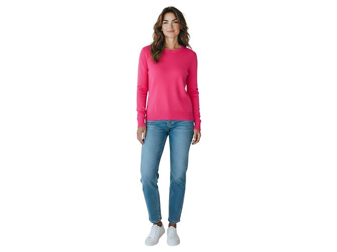 Pull en cachemire fuchsia Lamberto Losani Rose - vue 7