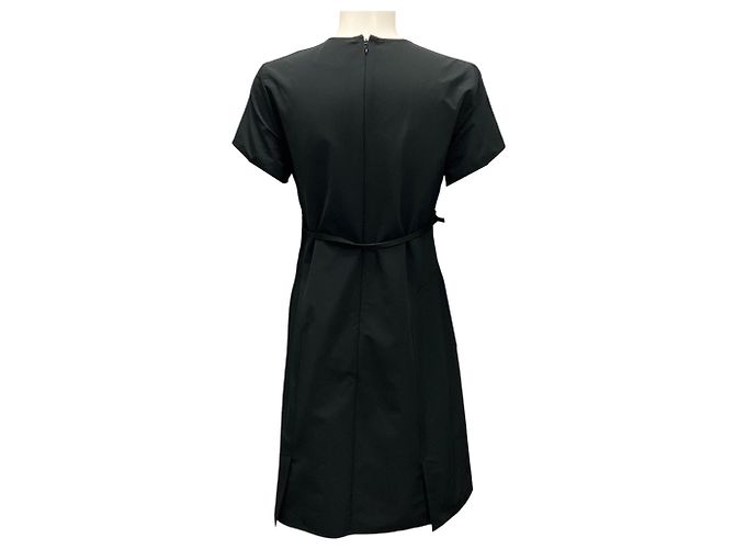 Vestido midi preto Voyou de manga curta com cinto da Givenchy - vista 3