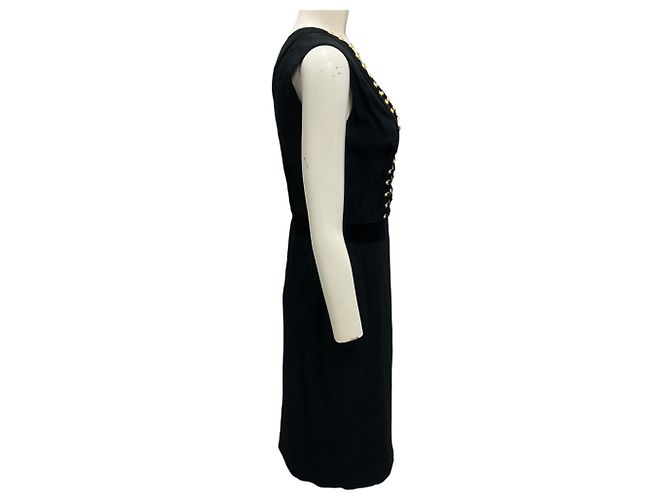 Altuzarra Cocktailkleid mit Schnürung in Schwarz / Goldhardware - Ansicht 2