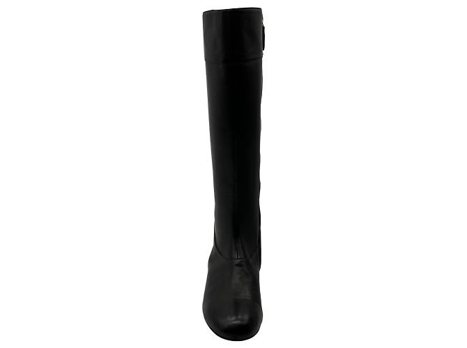 Autre Marque Botas Planas de Cuero Negras Altas Sarah Flint Negro - vista 4