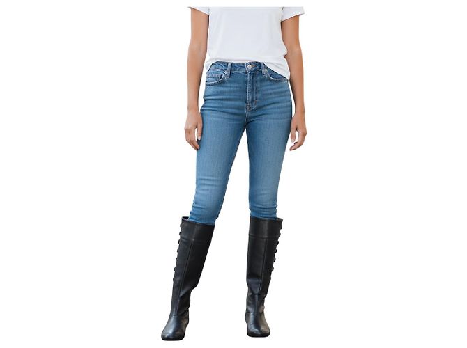 Autre Marque Botas Planas de Cuero Negras Altas Sarah Flint Negro - vista 9