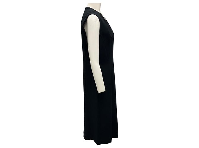 Abito da Cocktail Nero Senza Maniche V-Neck Jersey Les Copains - vista 2