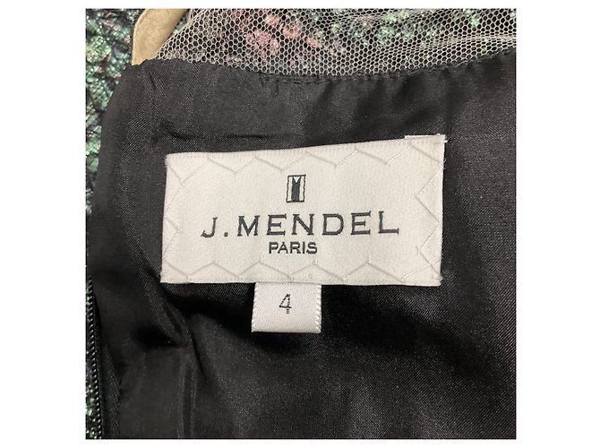 Autre Marque Teal Multi-Spitzen- und Jacquard-Cocktailkleid von J. Mendel Mehrfarben - Ansicht 4