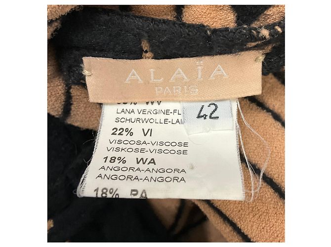Alaïa Ärmelloses Strick-Cocktailkleid Alaia schwarz / nude - Ansicht 4