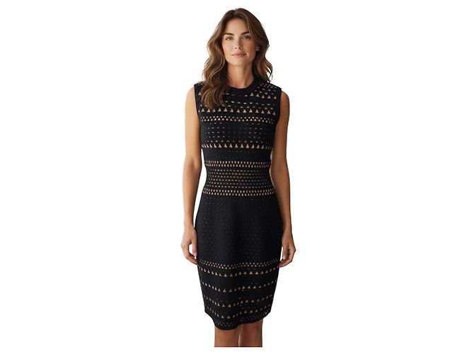 Alaïa Ärmelloses Strick-Cocktailkleid Alaia schwarz / nude - Ansicht 6