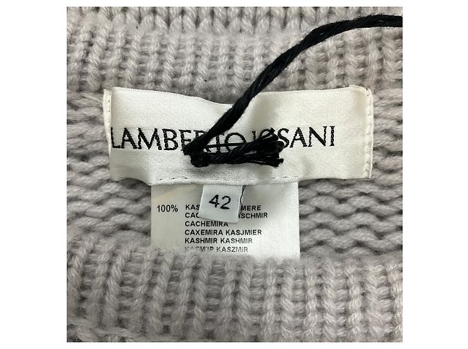 Leichtgrauer mehrfarbiger Blumen-Pullover aus Kaschmir von Lamberto Losani - Ansicht 4