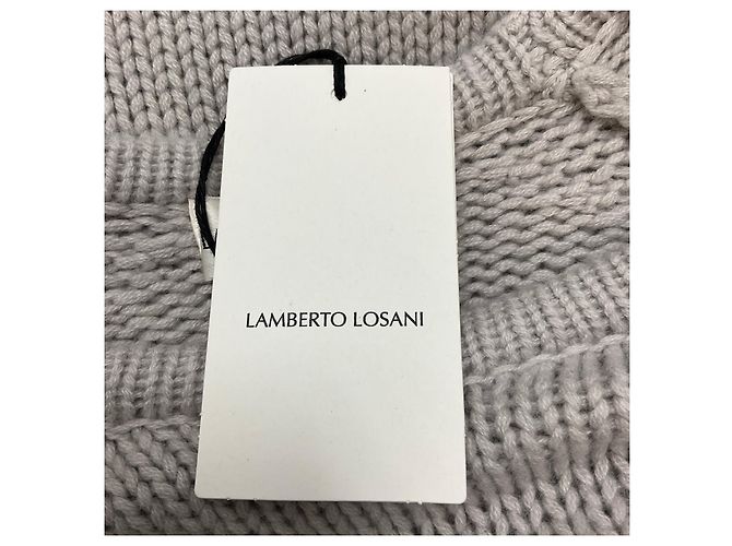 Leichtgrauer mehrfarbiger Blumen-Pullover aus Kaschmir von Lamberto Losani - Ansicht 5