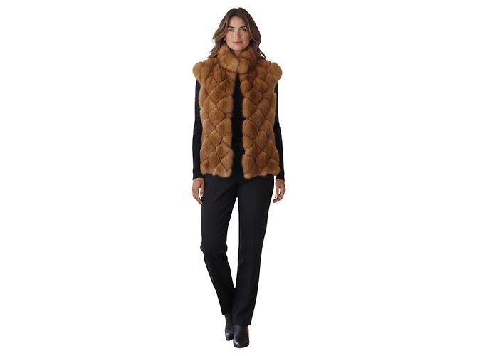 Chaleco de piel de sable marrón Michael Kors Castaño - vista 5