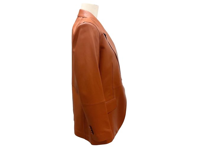 Autre Marque Cognac-Lammlederjacke Lafayette 148 New York Braun - Ansicht 2