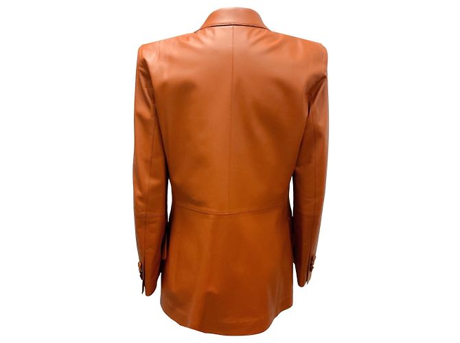 Autre Marque Cognac-Lammlederjacke Lafayette 148 New York Braun - Ansicht 3