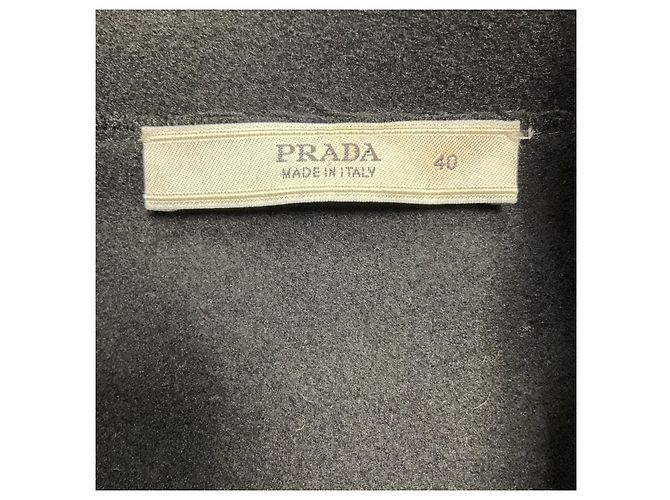 Vestido midi sem mangas de lã preta com gola alta Prada Preto - vista 4