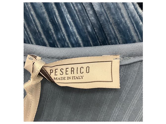 Peserico Midi-Kleid aus blauer Cordvelours mit Gürtel - Ansicht 4