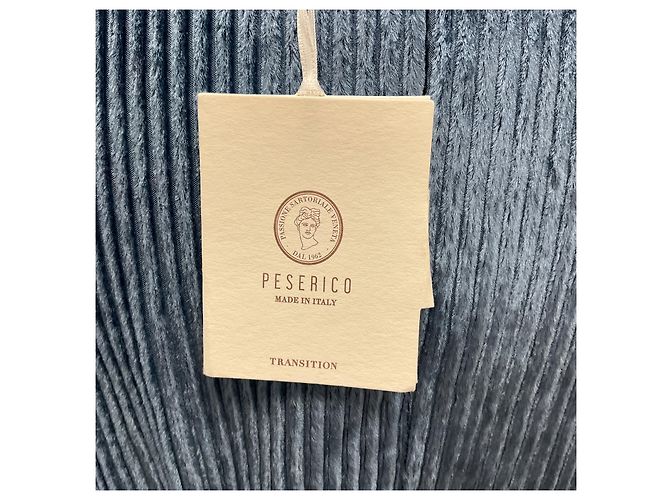 Peserico Midi-Kleid aus blauer Cordvelours mit Gürtel - Ansicht 5