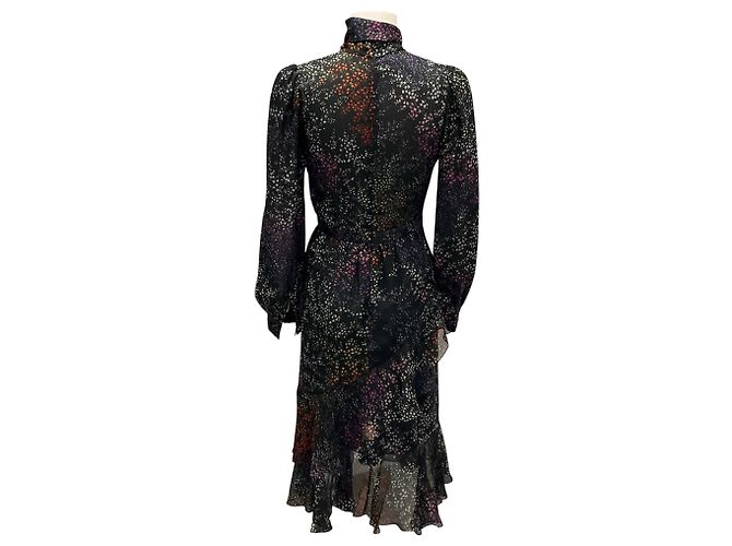 Marc by Marc Jacobs Co Black Multi Fall Winter Printed Silk Chiffon Dress - view 3