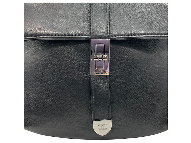 Borsa a Spalla Mademoiselle Lock in Pelle Nera Chanel 2003 Nero - vista 4
