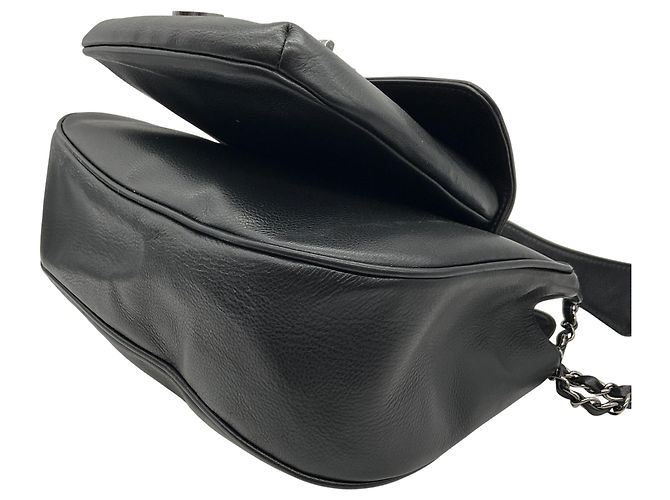 Borsa a Spalla Mademoiselle Lock in Pelle Nera Chanel 2003 Nero - vista 9