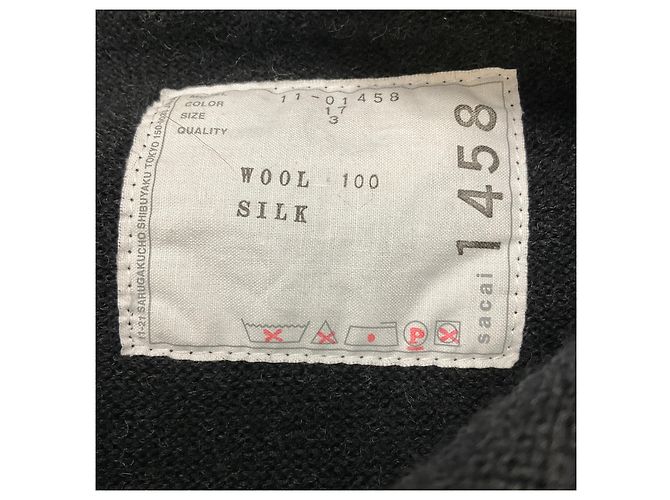Dekorativer Strickcardigan mit Perlen in Dunkelgrau von Sacai - Ansicht 4