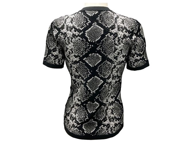 Michael Kors Collection Banker Melange Python Jacquard Stretch Viscose Short Sleeve Sweater - view 3