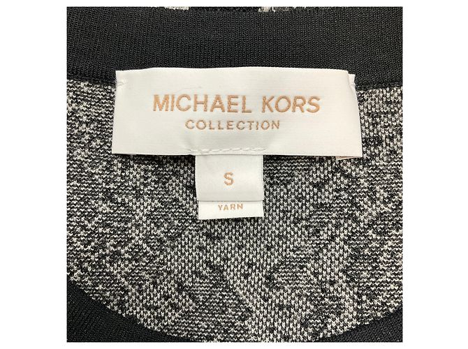 Michael Kors Collection Banker Melange Python Jacquard Stretch Viscose Short Sleeve Sweater - view 4