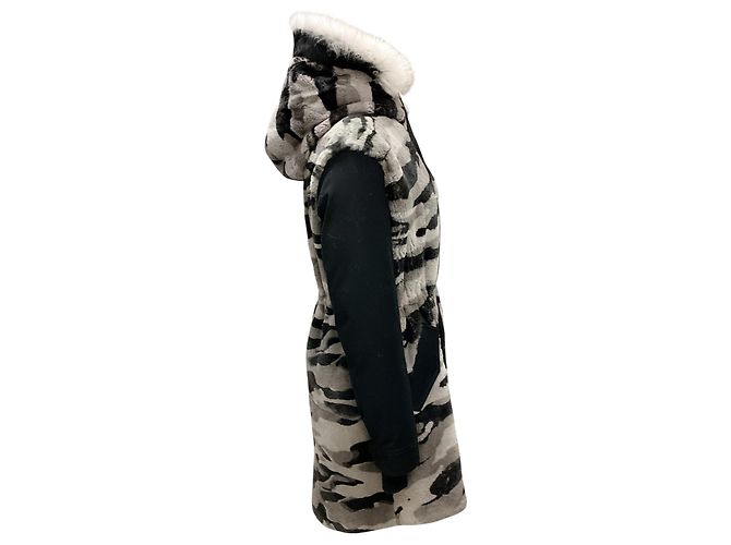 Mackage Abrigo Parka de Piel de Conejo Suri Camuflaje Gris - vista 2