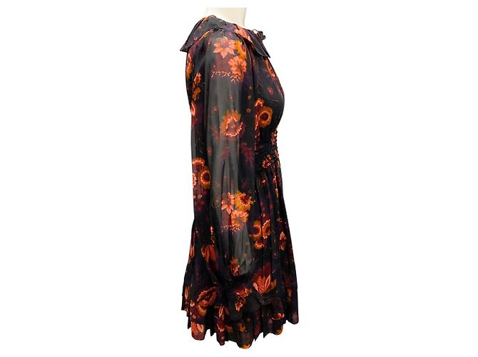 Vestido Adara estampado Valerian negro / naranja de Ulla Johnson - vista 2