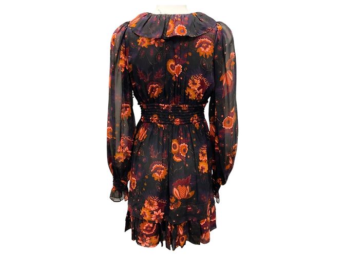 Vestido Adara estampado Valerian negro / naranja de Ulla Johnson - vista 3
